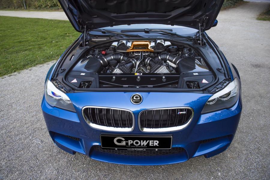 Моторный отсек BMW M5 in Blue by G-Power 2015 года  (фото 5 из 7)